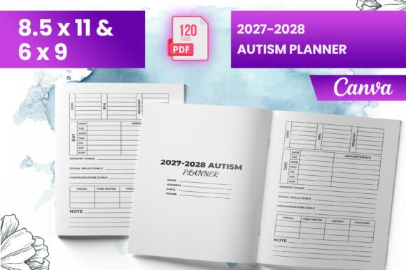 2027-2028 Autism Planner KDP Graphics
