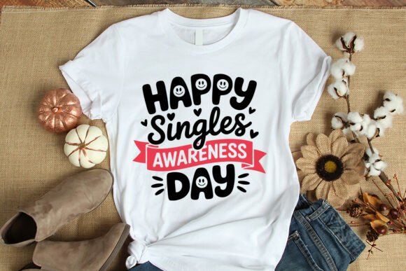Happy Singles Awareness Day T-Shirt Graphics for Modern Web Design