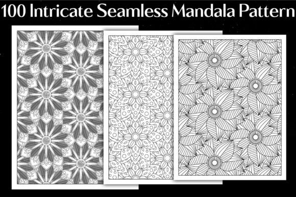Intricate Seamless Mandala Pattern Color for Graphics and Coloring Pages