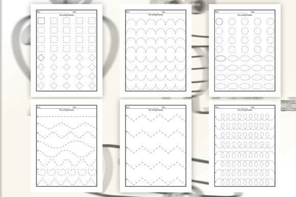 Kids Tracing Practice Worksheets Graphics for Kdp Interiors