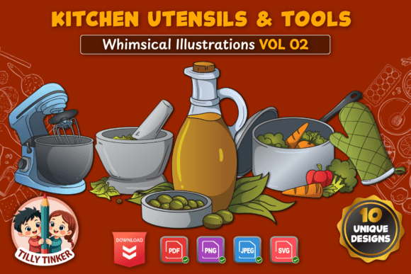 Kitchen Utensils Graphics for Modern Branding