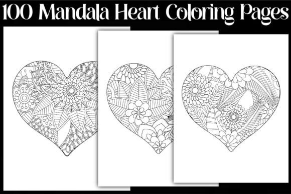 Mandala Heart Coloring Pages Graphics