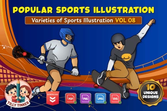 Popular Sports Illustration Vol 08 Graphics for Local Branding