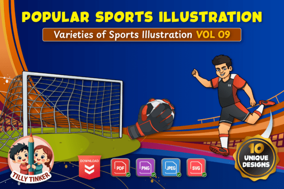 Popular Sports Illustration Vol 09 Graphics for Crafters