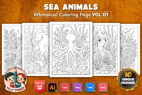 Sea Animals Graphics for Branding and Design