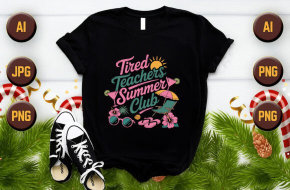 Tired Teachers Summer Club Vector Graphics